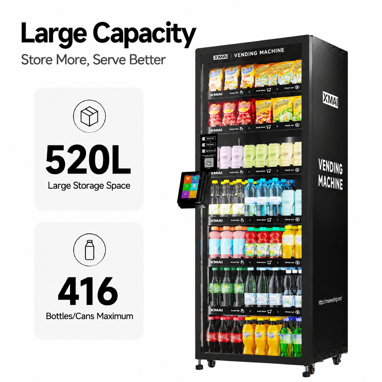 520-Liter Smarter KI-Snackautomat für Lager 3