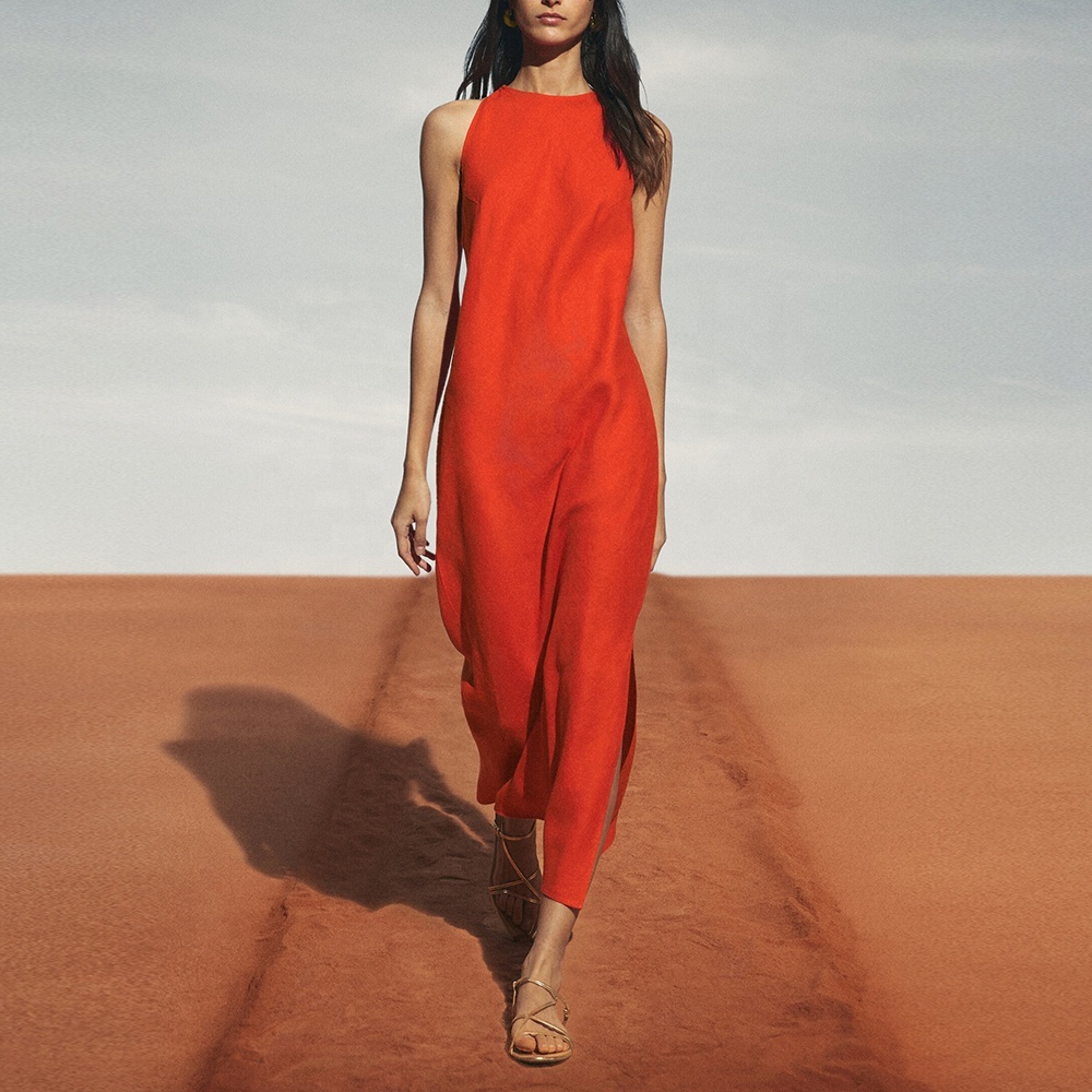 Sleeveless Linen Summer Dress for Women