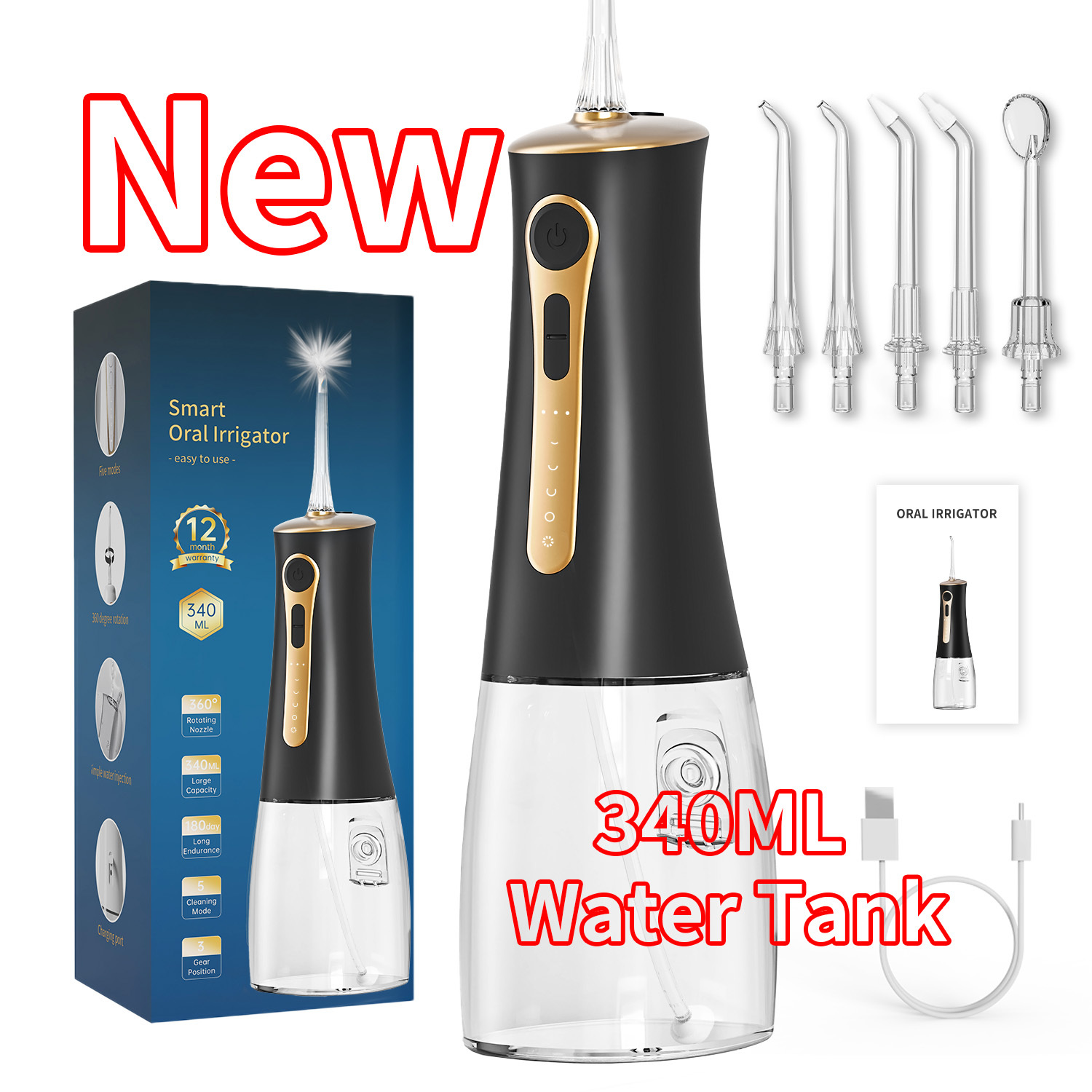 KANGYU Dental Oral Irrigation Water Flosser Device Cordless
