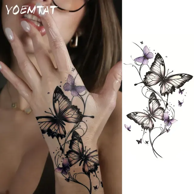 Waterproof Temporary Butterfly Tattoo Sleeve 4