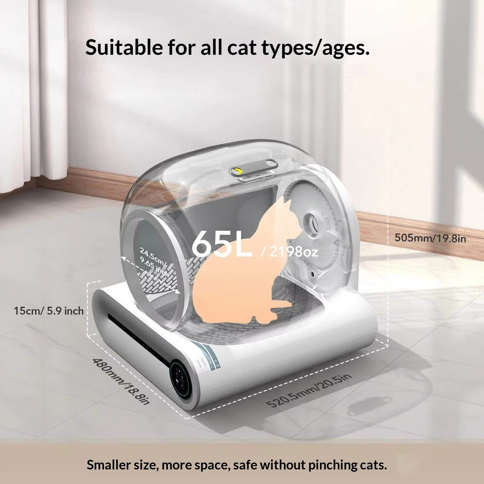 APP Control 65L Automatic Cat Litter Box Electric 4