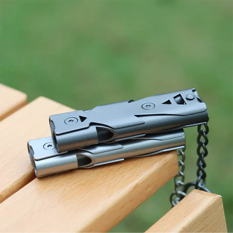 Double-Tube Survival Whistle in Steel, 150dB 4
