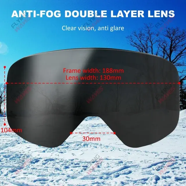Professionelle Skibrille für Erwachsene Rahmenlose Schneebrille 100 % 2