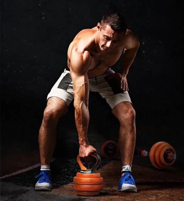 6 in 1 Adjustable 40KG Rubber Dumbbell Barbell 4