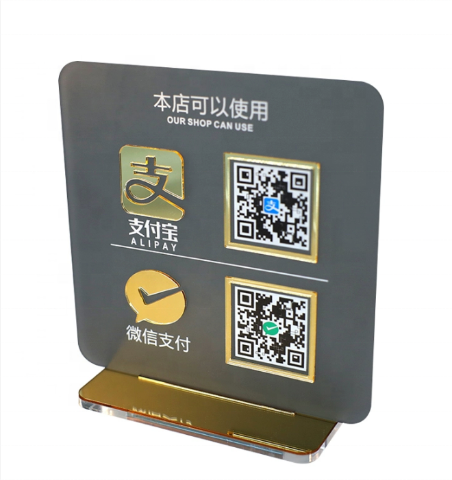 Acryl-Tischaufsteller für QR-Code Zahlung