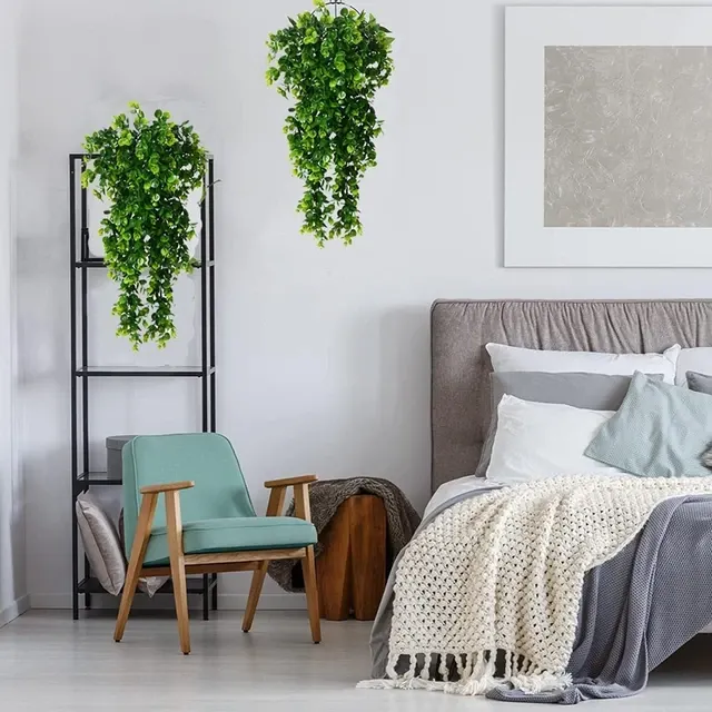 Künstliche Rattan-Eukalyptus-Hängepflanze, 5-fach 4
