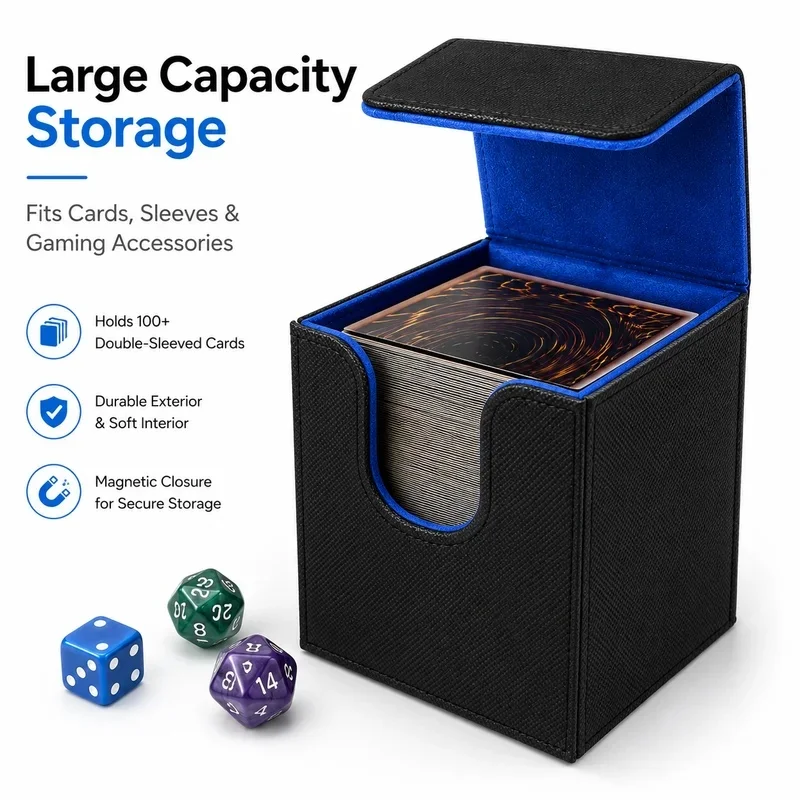PU Leather Card Box with Magnetic Closure 4