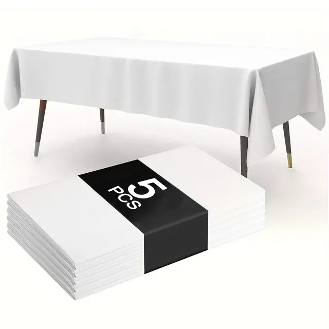 White Disposable Plastic Tablecloth 1