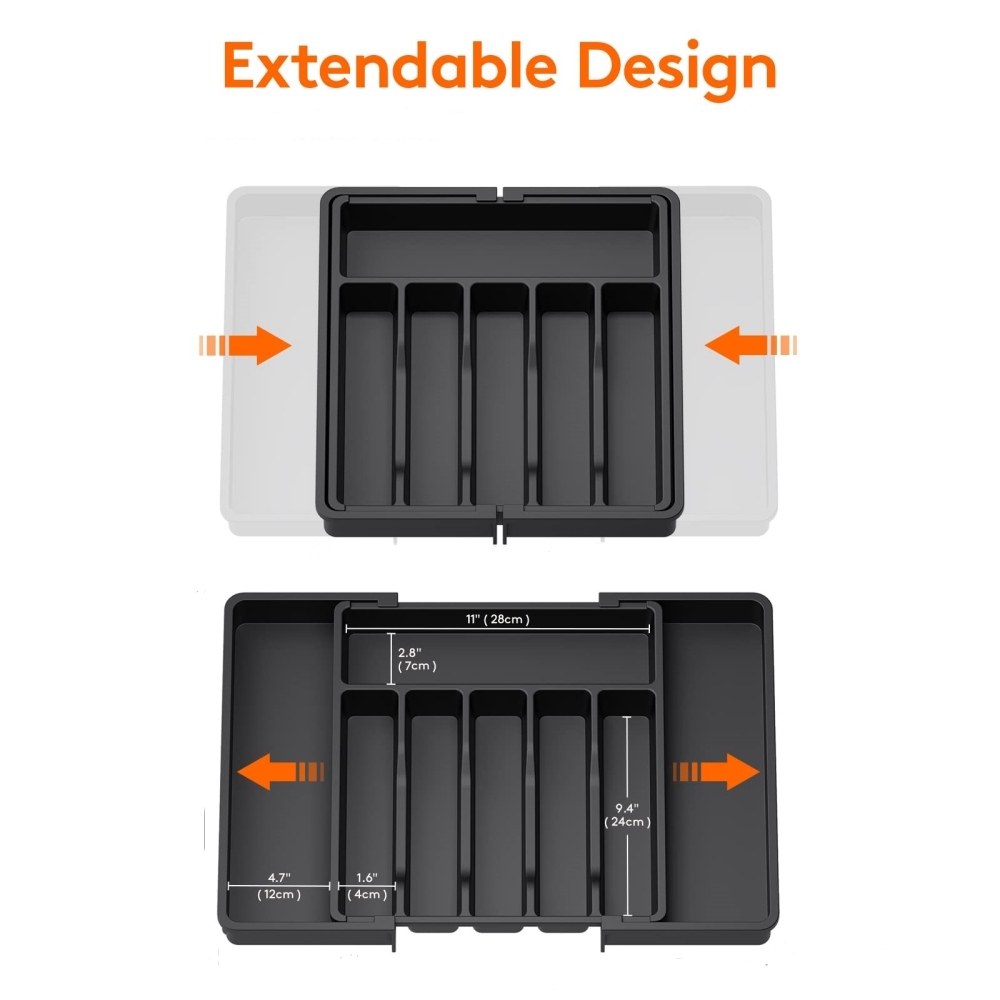 Expandable PVC Cutlery Drawer Organizer 2