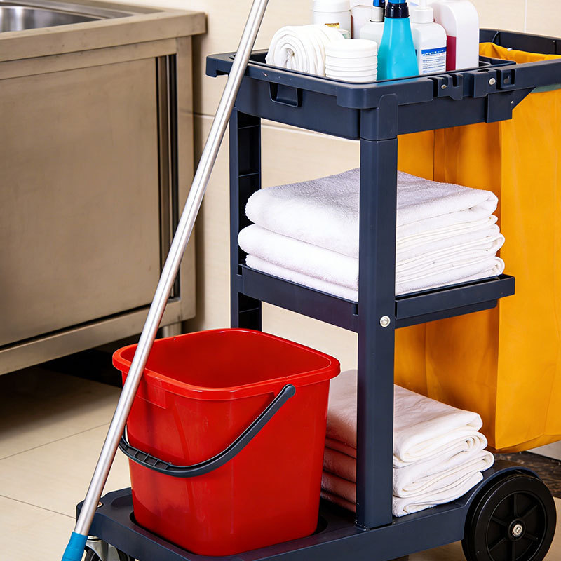Eco Plastic Cleaning Cart 3-Tier 4 Wheels 2