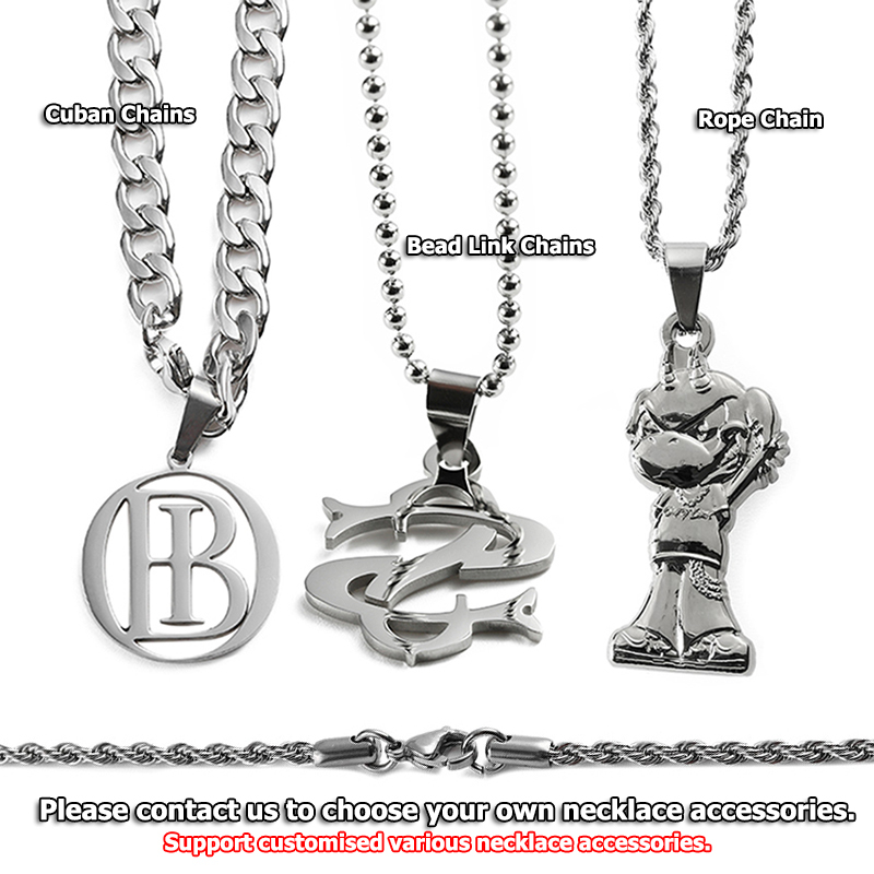 Stainless Steel Necklace with Letter Pendant 3