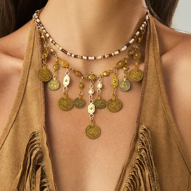Coin Pendant Chain Necklace 1