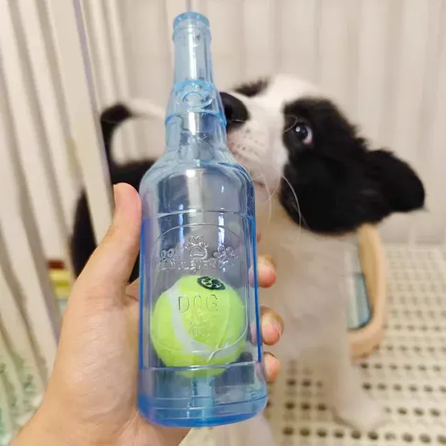 TPR Beer Bottle Chew Toy with Ball 2