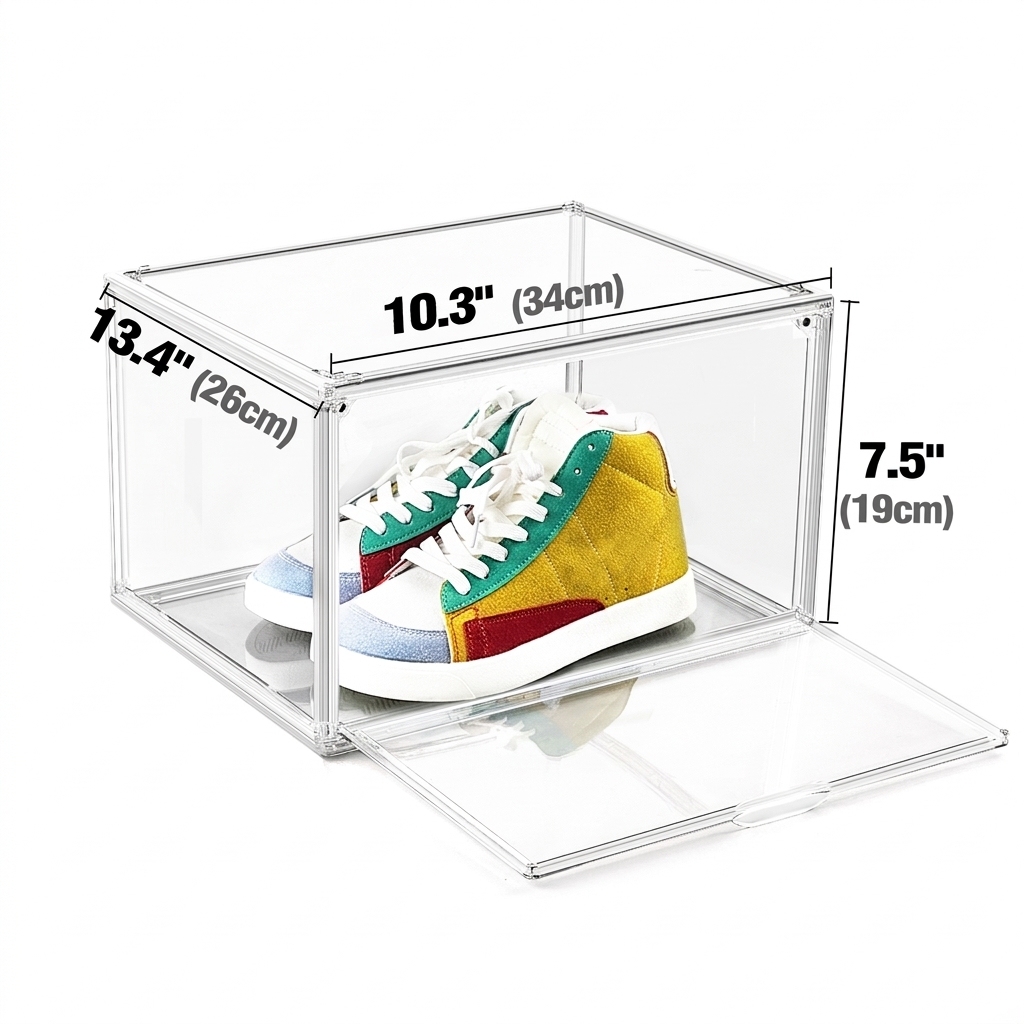Stapelbare Acryl-Schuhbox mit Magnetklappe