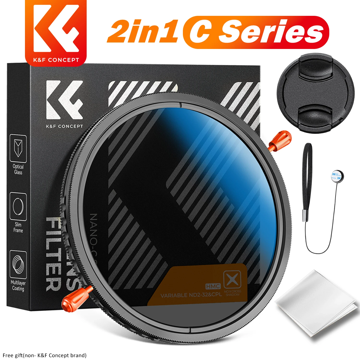 Variable 2-in-1 ND-CPL Lens Filter, 37-82mm 2