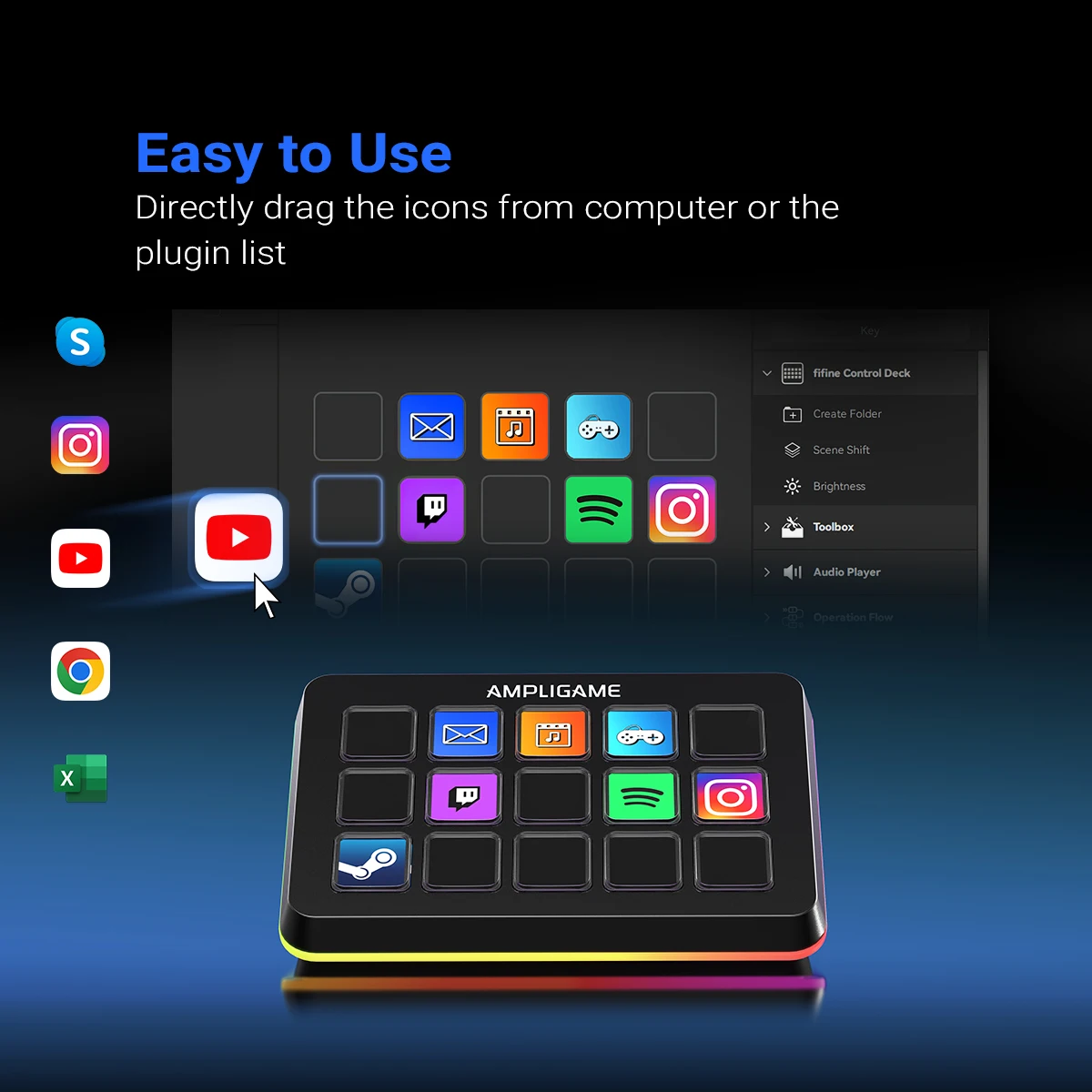 FIFINE Stream Controller mit 15 Makrotasten Streaming Deck 3