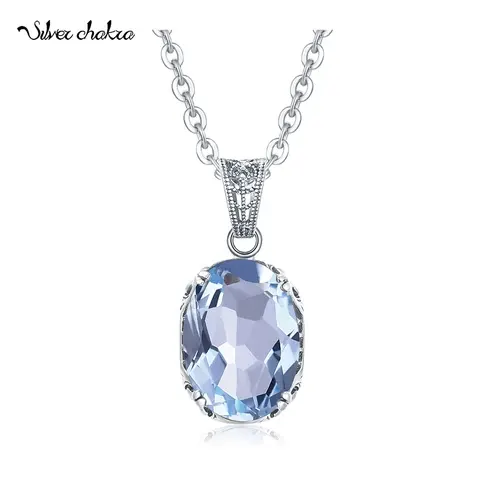 Aquamarine Swan Necklace