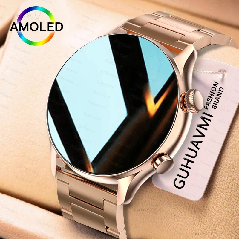 Neue Smartwatch für Damen AMOLED HD-Bildschirm Always-On-Display Bluetooth-Anruf