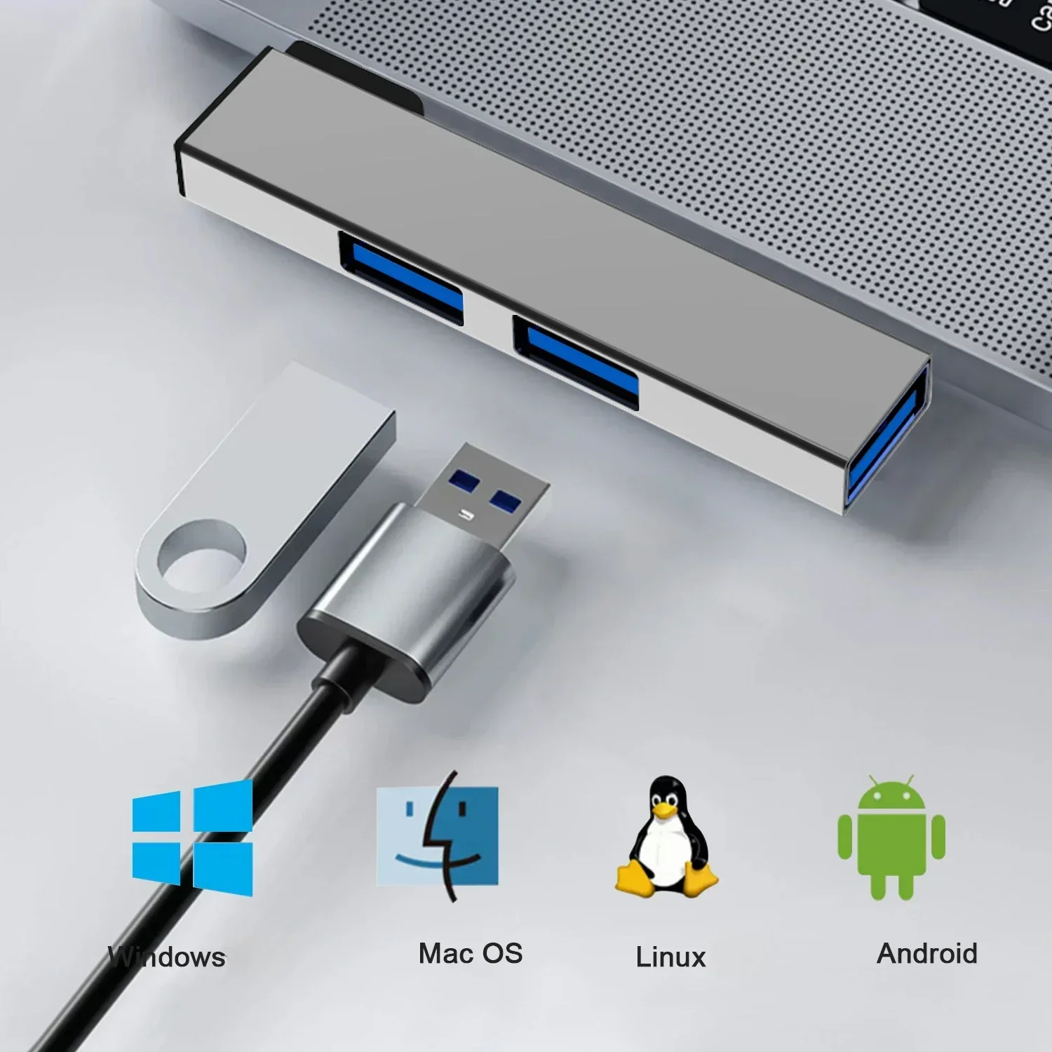 3-in-1 USB-C Hub with 3 USB Ports 3