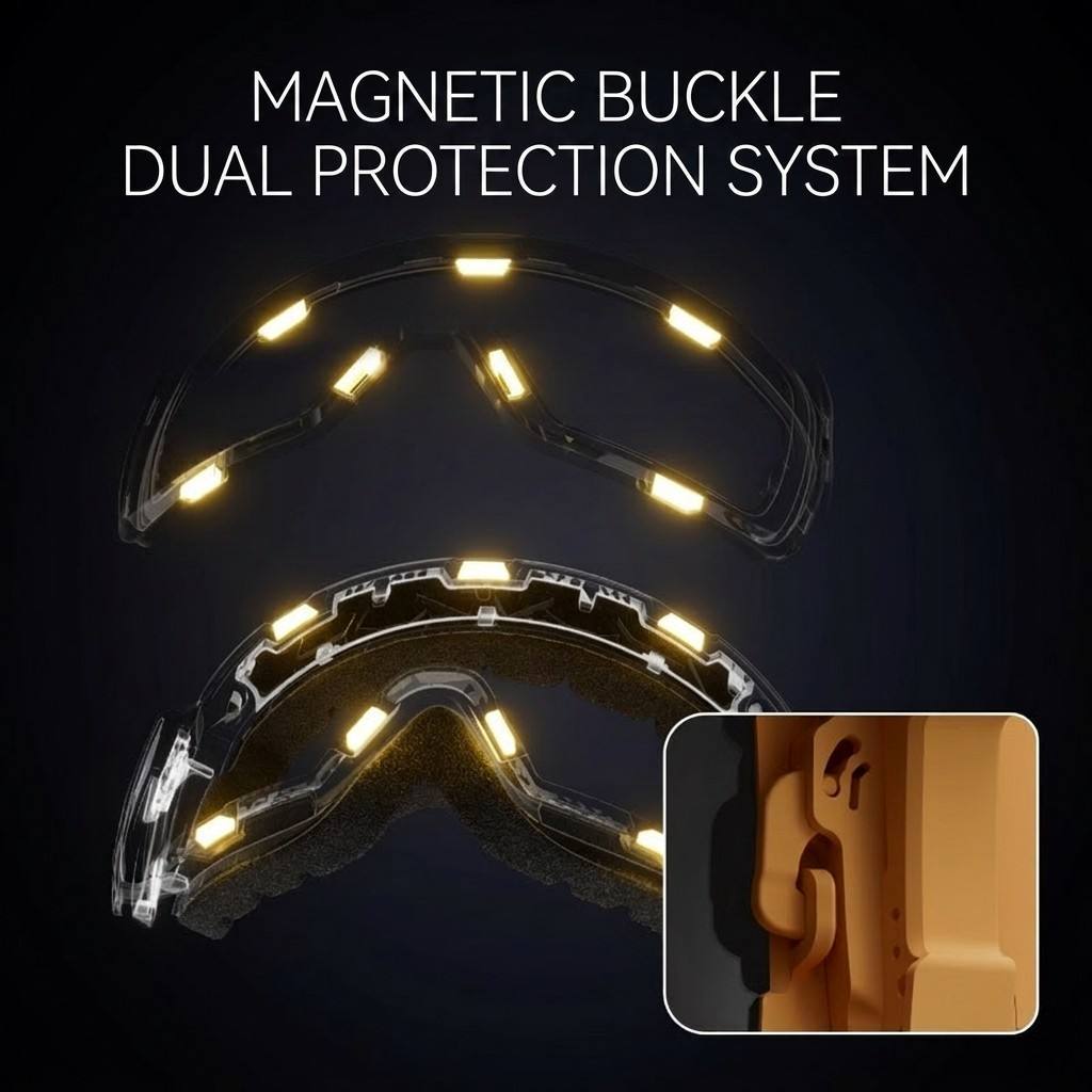 Mirrored Snow Goggles with Magnetic Clip 3