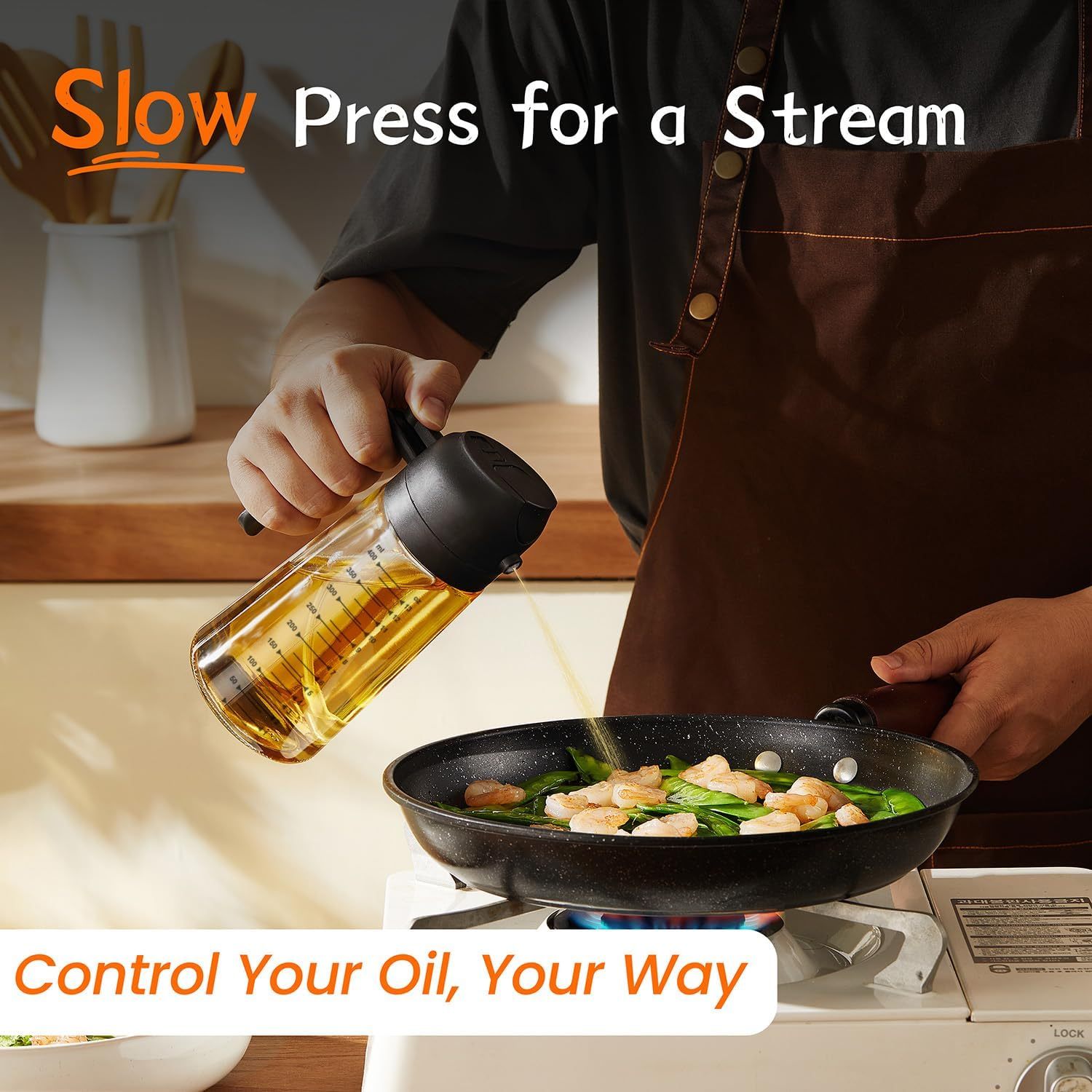 Supply Glass Oil Sprayer Household Kitchen Two-Use Atomizing 3