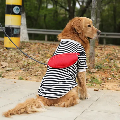 Medium-sized Dog Large Autumn And Striped Thin Vest