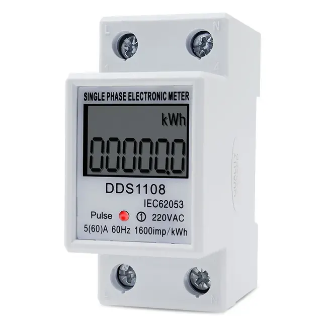 LCD-Digitalanzeige Stromverbrauchsmesser Einphasiger Energiezähler Watt Wattmeter kWh 230 3