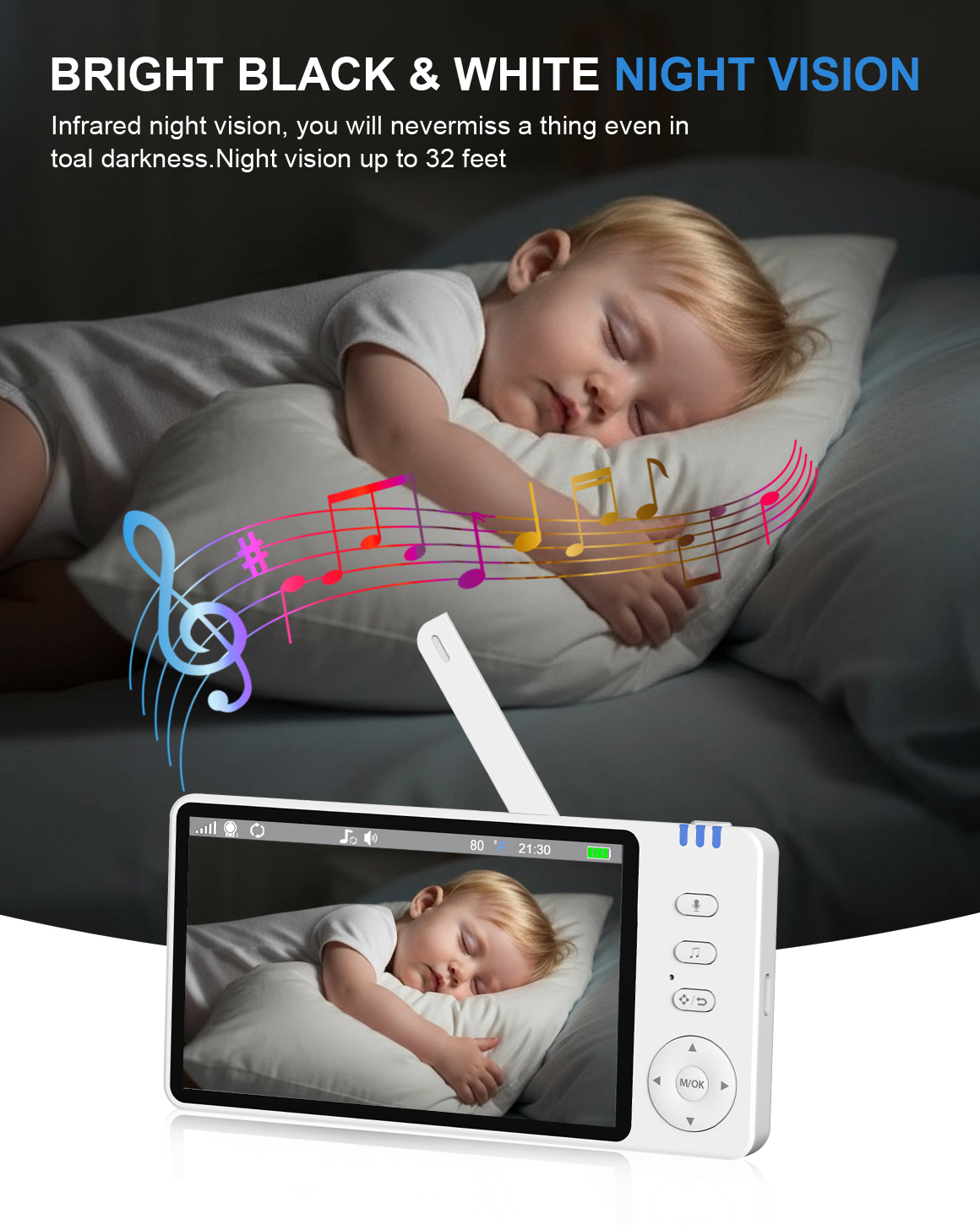 5-Inch Baby Monitor with Night Vision 4