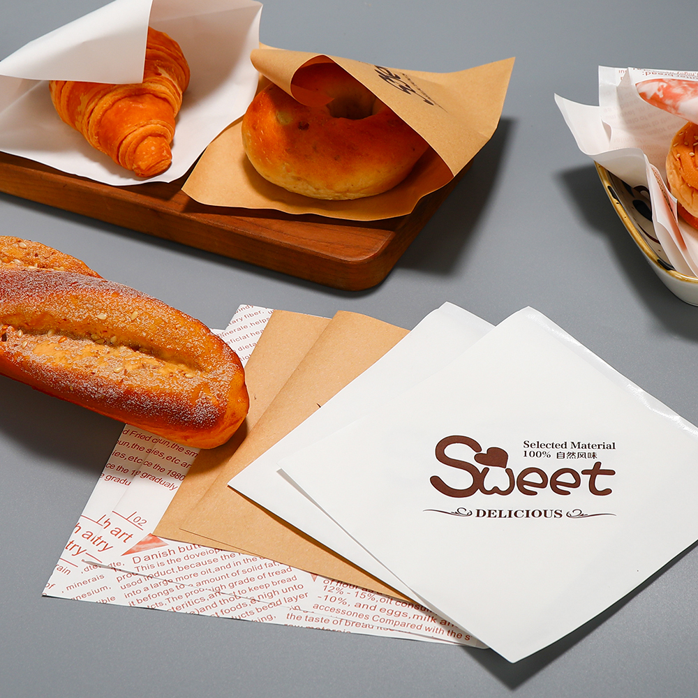 Grease-Proof Double Pocket Kraft Paper Bag 2
