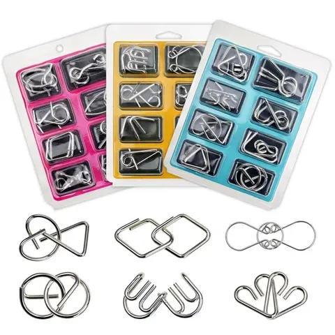8PCS Set Metall Montessori Puzzle Draht IQ Spiele