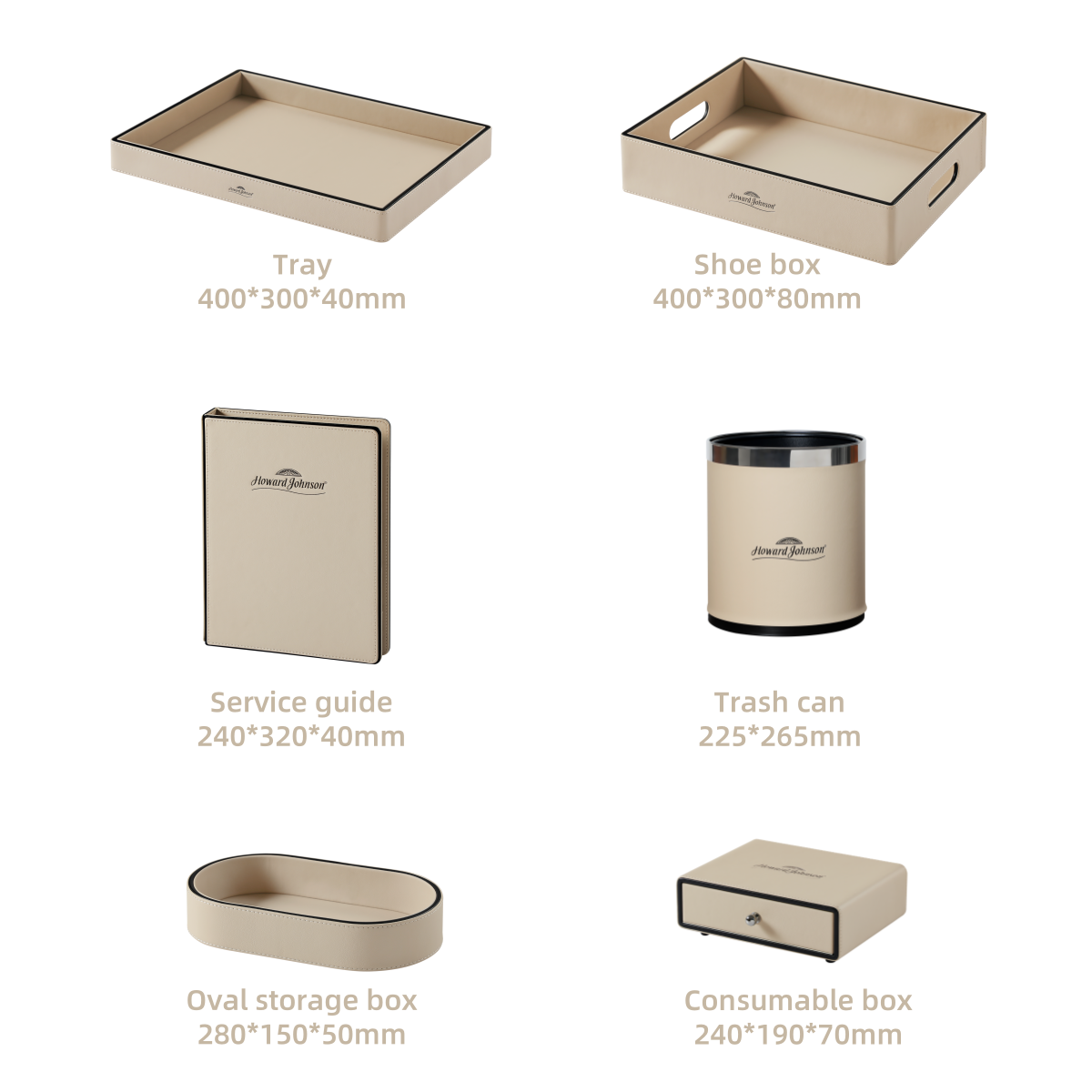 Hotel Room Leather Set With Tray and Tissue 3