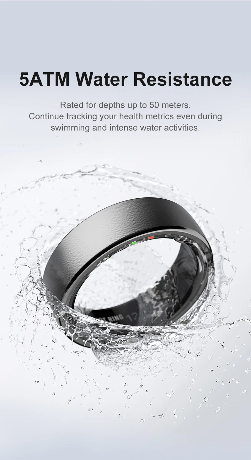 Waterproof Titanium Smart Health Ring 2