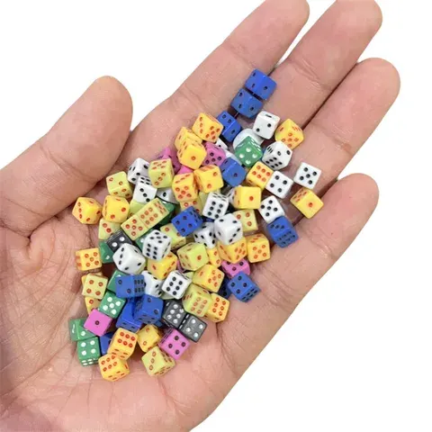 100 Mini 5mm Acrylic D6 Dice