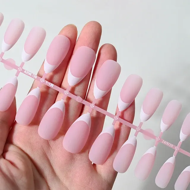 Medium Almond Nude Press-On Nail Tips 3