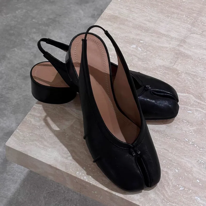 Frühling Sommer Mode Weiche Leder Split Toe Frauen 3
