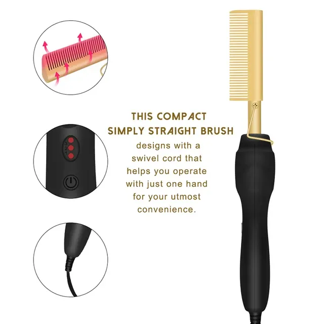 Ceramic Ionic Hair Straightener with Brush 4