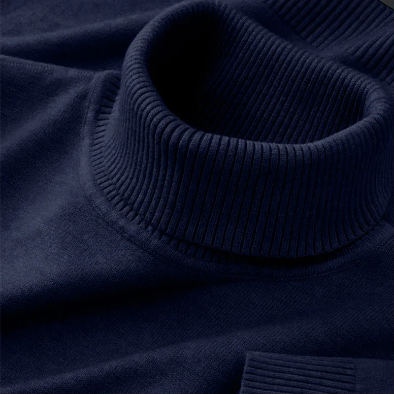 Neue Herren Strickpullover Einfarbig Rollkragen Atmungsaktive Pullover Warm 2