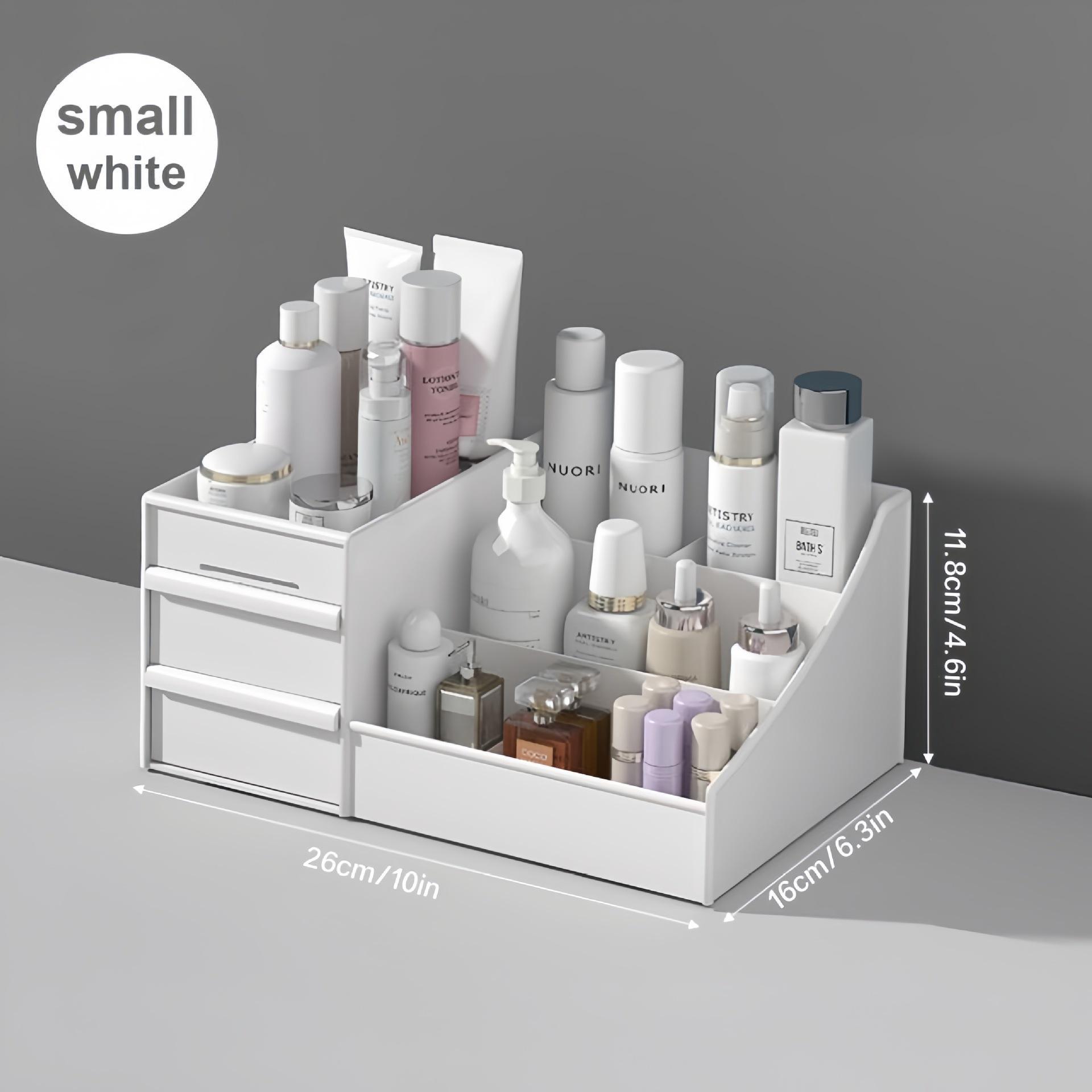 Elegant Desktop Makeup Organizer With Drawers Multi-Compartment Storage 2