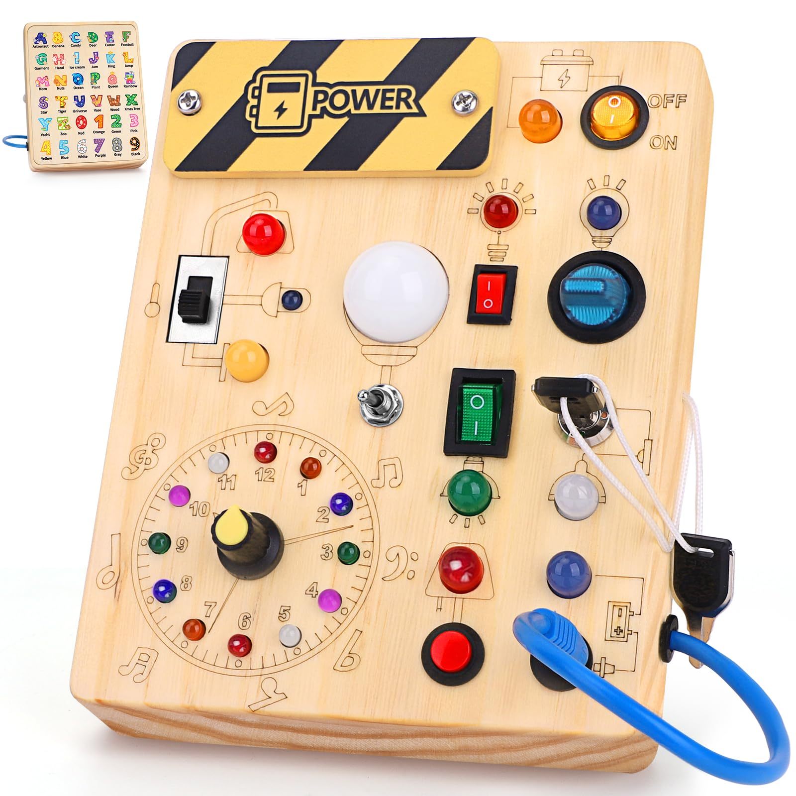 AVAILABLE Busy Board Montessori Educational Toys Led Light