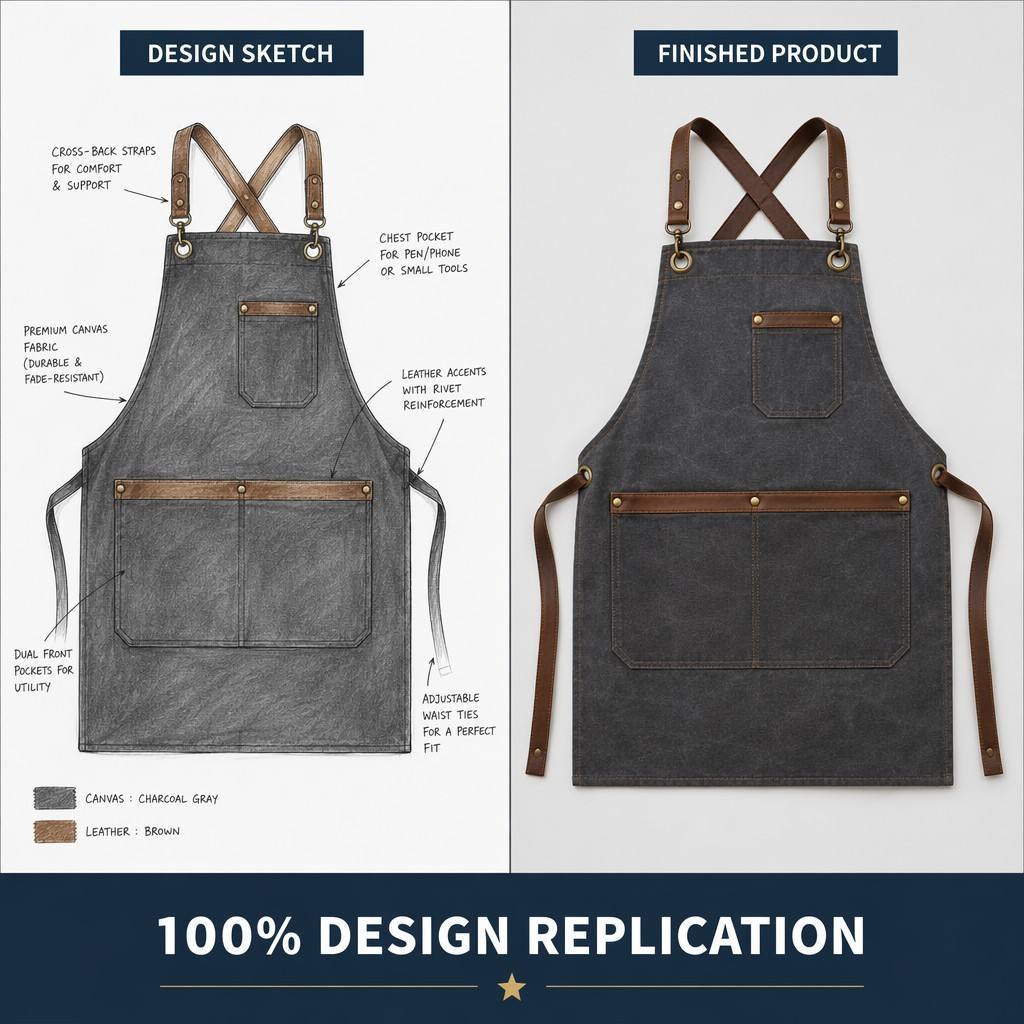 Garden BBQ Apron With Pattern Print 2