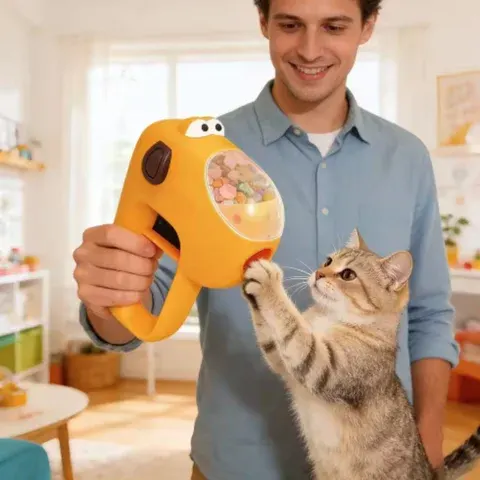 Interaktiver Leckerli-Werfer für Katzen und Hunde - Spaßiges