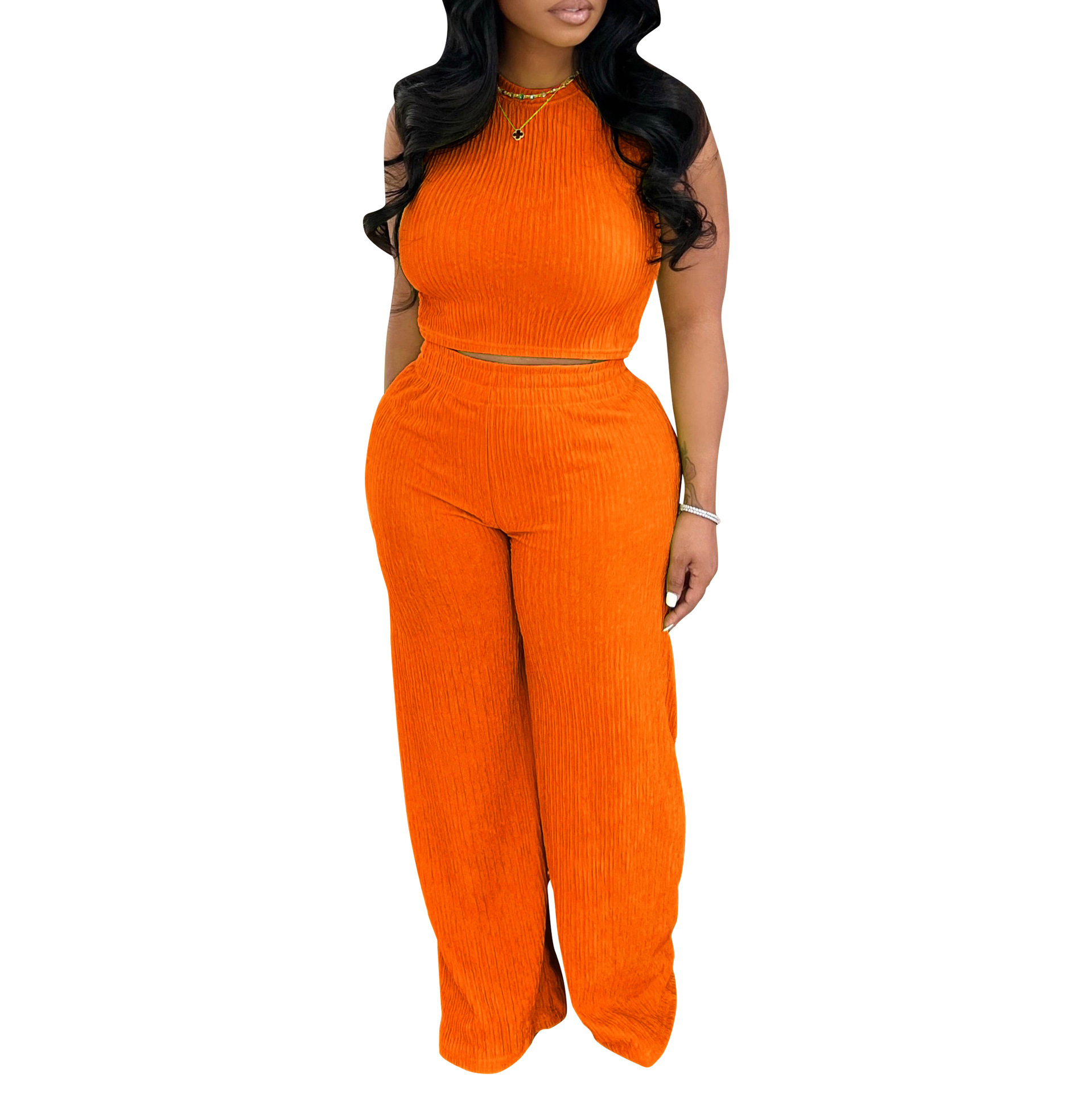 Women's Halter Top and Wide-Leg Pants 4