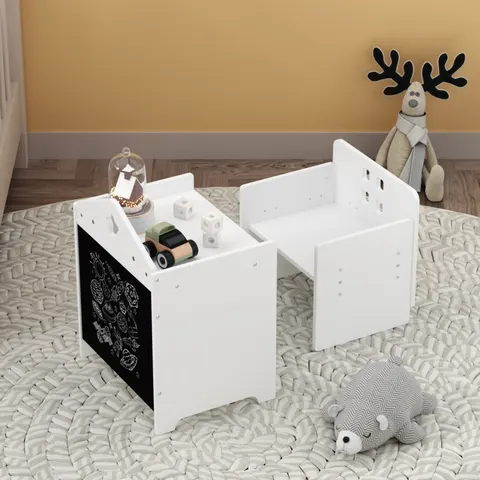 Montessori Kindertisch mit Stuhl und Tafel