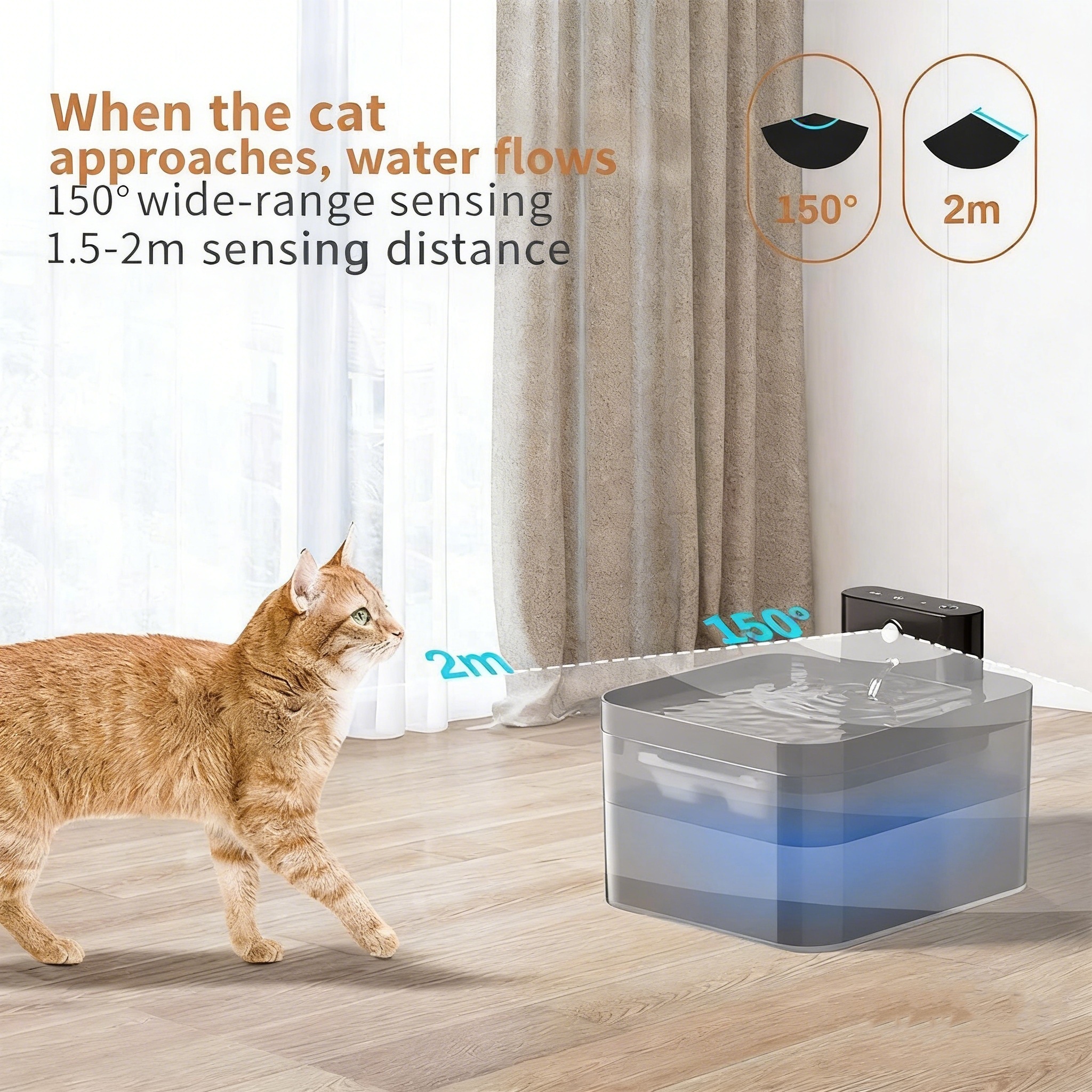 2600mAh Wireless Rechargeable Stainless Steel Waterproof Pet Water 3