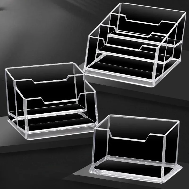 Visitenkartenständer Kreative Transparente Acryl-Karten-Aufbewahrungsbox Business-Kartenbox mit Großer Kapazität