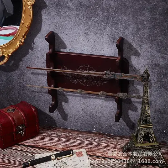 4-Tier Wooden Wall Rack for Wand Collection 1