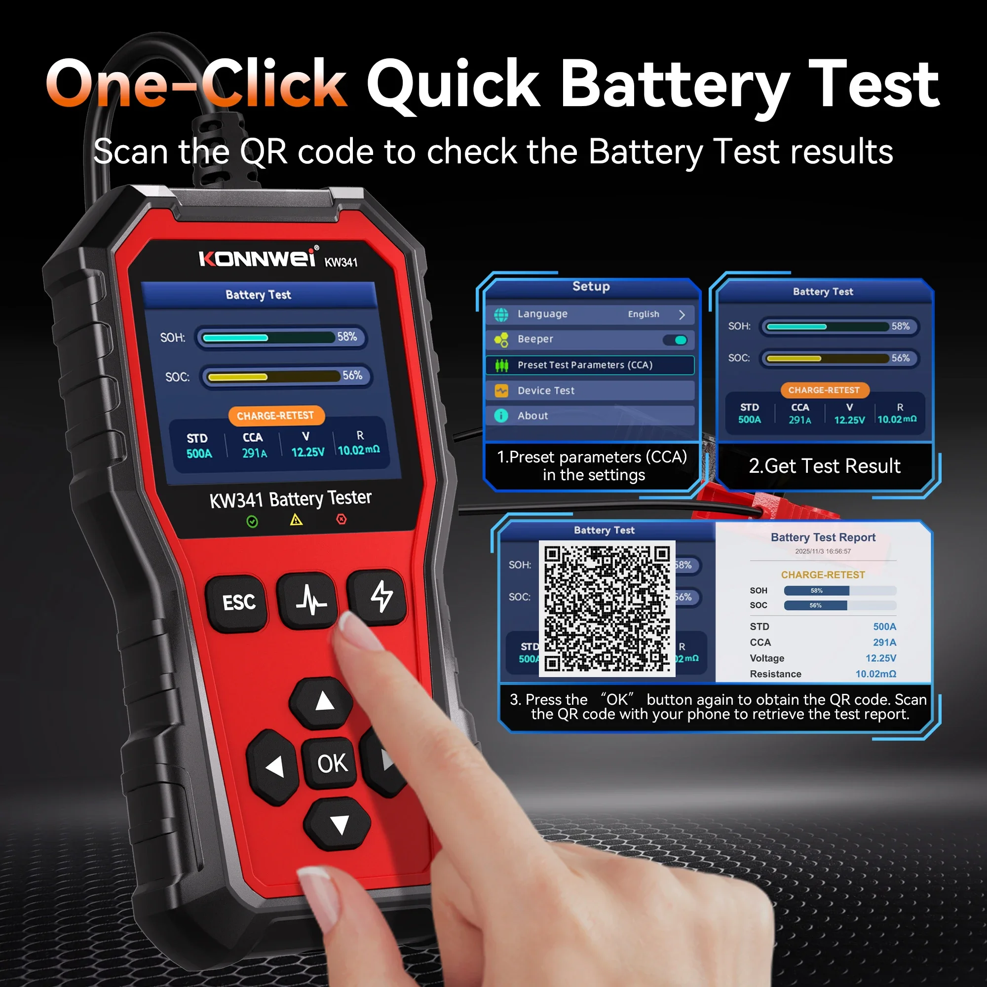 Car Battery Tester for 6V/12V/24V 3