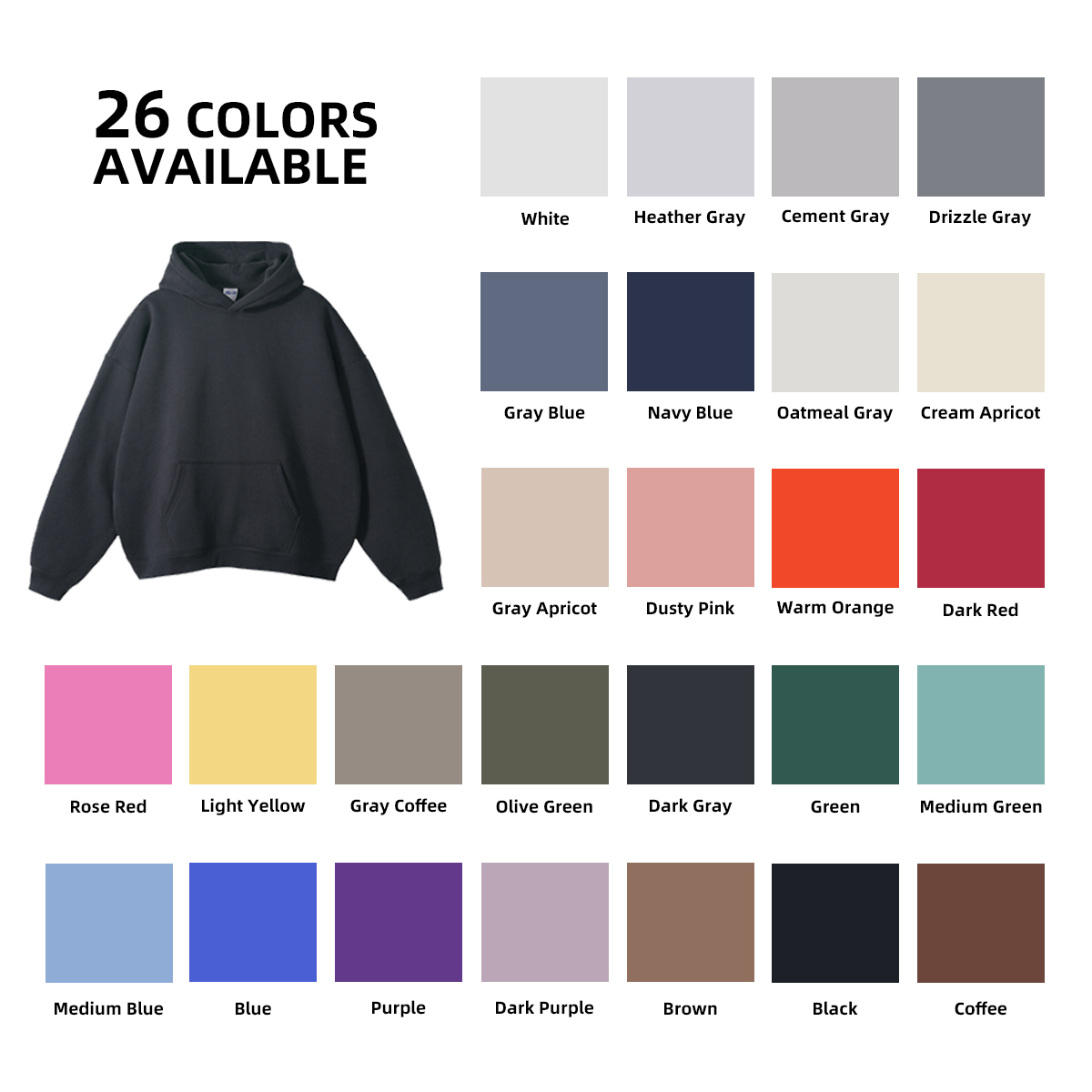 Thick Fleece Unisex Blank Hoodie 350 GSM 4