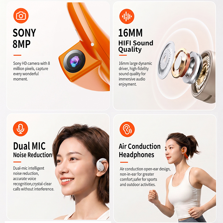 Wireless Open Ear Bone Conduction Headphones With Camera 2