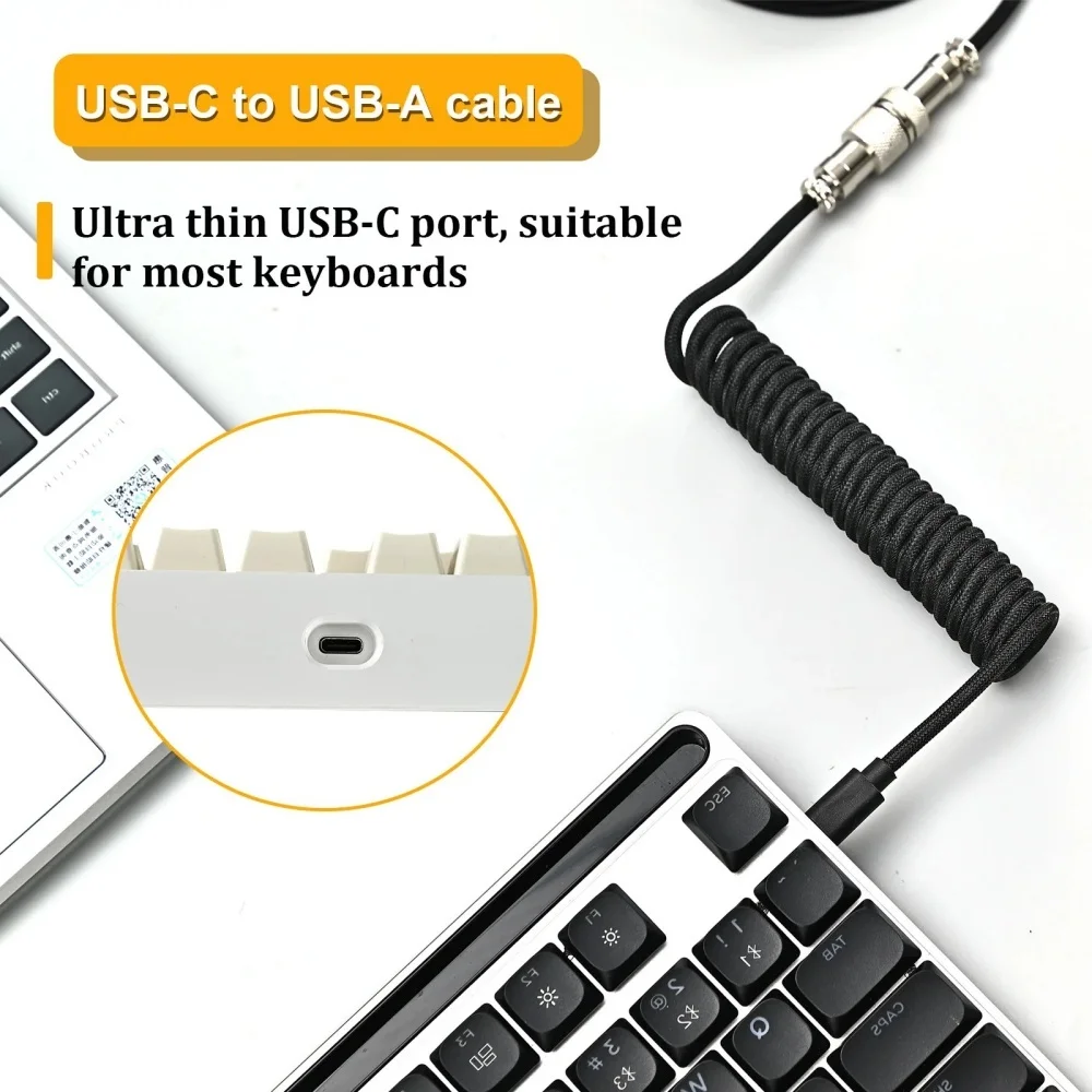 Coiled USB-C Cable for Mechanical Keyboards 2